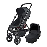 イージーウォーカー キャリーコット付で新生児から 大型タイヤで快適走行 オールブラック