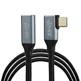 prendre Type-C 延長ケーブル L字型 L型 USB3.2 PD対応 データ転送 映像信号対応 MAX100W ナイロン編込 USB C オス メス タイプ C （100cm） PR-EXT-LL-100