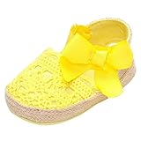 ファーストシューズ ベビーシューズ ベビーフィート 編み物 女の子 幼児 可愛い ボトムソフト 3ヶ月-24ヶ月 サンダル hibote イエロー 内径13cm