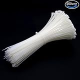 Pasow 500 pcs Network Nylon Plastic Cable Wire Zip Tie Cord Strap Self Locking White- 8 inch [並行輸入品]