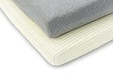 Baby Crib Sheets Pack Of 2 - Premium Quality Soft Jersey Cotton - Gender Neutral Yellow & Grey - Fit