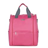 マザーズバッグ 大容量 高機能 多機能 防水 おむつ換えシート 吊り下げベルト セット ママバッグ ショルダーバッグ (ピンク)