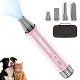 Petaboo 犬ドライヤー マイナスイオン【無段階風速 静電気除去】ペット ドライヤー 大風量ペットブロワー ペットグルーミング用 軽量 コンパクト 犬用 4種ノズル付き 大型犬 家庭用および旅行用 ペットサロン 【PSE認証】