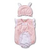 夏の新生児ノースリーブベビーガールズジャンプスーツ服セット（Romper + Hat 2本）ベビーボーイズ服ベビー服ベビーロンパース：G、12M