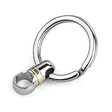 [FEGVE] チタン キーリング 車キーホルダー メンズ スマートキー 金具 360°回転コネクタ 紛失防止 コネクタ(チタン+真鍮) 1個+曲面キーリング1個