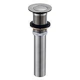 Decor Star pu-003-tb-v2 1 1 / 2 "バスルーム蛇口Vessel洗面化粧台シンクポップアップドレンストッパーオーバーフローなしつや消しニッケル
