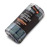 ひざ掛け 大判 毛布　mofua（モフア）プレミアムマイクロファイバー　Heatwarm発熱　+2℃　タイプ　ハーフサイズ 140×100cm　チェックグリーン 601014P0