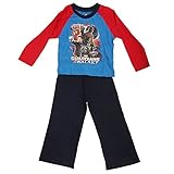 キッズ・子供用 ボーイズ マーベル ガーディアンズ・オブ・ギャラクシー 長袖トップス・ボトムス(ズボン) パジャマ上下セット 男の子 (9-10歳) (ブルー/レッド)