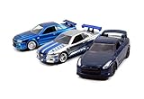 Jada Toys Fast & Furious 1:55 Diecast ASST Nissan GTR Nissan Skyline GTR SLV Vehicle (3 Pack), Blue 