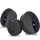 MUTANG 自己発電型ワイヤレスドアベルキット不要バッテリー不要耐候性エレクトリックドアチャイム（600フィートの範囲で）4レベルボリューム (色 : Black)