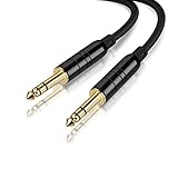 6.35mm変換ケーブル，CableCreation バランスケーブル 6.35mm 1/4" TRS to 6.35mm 1/4" TRSバランスステレオオーディオケーブル オス to オス（M-M） 6.35mm変換ケーブル 4.5M/ ブラック