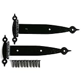 ハイロジック:ウエスタン蝶番 黒色 EB柄横型 入数1袋（2枚） 00017485 ×5セット