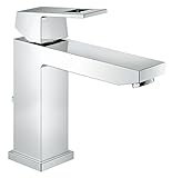 グローエ(GROHE) EUROCUBE ユーロキューブ シングルレバー洗面混合栓(引棒付) Mサイズ 2344500J (グローエジャパン公式・ 日本規格適合品)