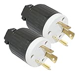 Superior Electric (2 Pack) YGA017 NEMA L6-30 Twist Lock 30 Amps, 250V Heavy-Duty 3-Wire Replacement 