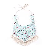 oenbopo バンキンス 100％棉 柔らかい肌触り 可愛い 豊富な図案 調節可能 防水　汚れにくい タッセル式 スーパービブ (花01)