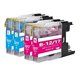 LC12 ブラザーbrother用互換インクカートリッジLC12Cシアン2本 LC12Mマゼンタ2本 合計4本 対応機種：MFC-J6710 J5910 J6510 J960 J955 J860 J825 J810 J710 J705 DCP-J940 J925 J840 J740 J725 J540 J525