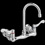 American Standard 7293172H.002 Heritage Wall Mount Sink Faucet with Gooseneck Spout and Metal Wrist 