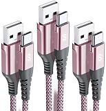 USB Type C ケーブル【1m+2m+3m/3本セット】Sweguard USB-A &USB-C ケーブル【QC3.0対応 急速充電3.1A】 タイプc 充電 iPhone17/16/15 Pro MAX,iPad Pro,Samsung Galaxy S25/S24/S23,Sony,Xiaomi,Huawei,Pixel,type c機器と互換性があり(ピンク)