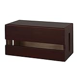 ぼん家具 ケーブルボックス 木製 小型 電源タップ収納 配線隠し 幅25.5cm 桐製 コンセント収納 充電ステーション ブラウン