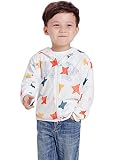 CXYP コート ベビー服 夏 薄手 キッズ パーカー ラッシュガード フード付き 長袖 UVカット 日焼け防止 冷房対策 ブルゾン ジャンパー 可愛い 男の子 女の子 通園 通学 (90cm, 星)