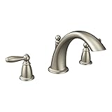 Moen T933BN Brantford Two-Handle Low Arc Roman Tub Faucet without Valve, Brushed Nickel [並行輸入品]