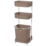 JEJ レクエアランドリーバスケット(3段) ブラウン LQ-3BR