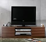 背面収納鏡面テレビ台【ROBINロビン】≪幅120cm≫大型テレビ対応、配線スッキリ収納、隠しキャスター付き (ウォールナット)