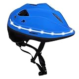 ACRATO Kids Bike Helmet Cycling Road Helmet with LED Safety Light Inner Padding Adjustable Belt for 