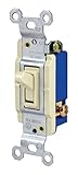 Jasco 11660 15 A 120 VAC 3 Way接地トグルスイッチ( 15 Pieceシェルフパック、ライトアーモンド