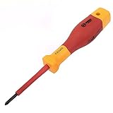 uxcell BOOHER 1000V VDE PZ0 Insulated Pozidriv Screwdriver 155mm Long [並行輸入品]
