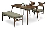 大川家具 関家具 ダイニング 4点セット ブラウン 130cm幅テーブル+チェア2脚+ベンチ1脚 167765
