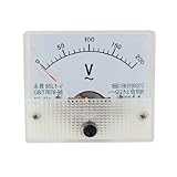 uxcell 85L 1 AC 0-200V 長方形 アナログ パネル 電圧メーター ゲージ　測定工具　ホワイト　クリア