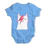 Twisted Envy Glam Rock Cat BabyユニセックスFunny Baby Growボディスーツ US サイズ: XS カラー: ブルー