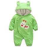 エルフ ベビー(Fairy Baby)赤ちゃん着ぐるみパジャマ カバーオールロンパース フード付き 長袖防寒 出産祝い 73cm グリーン おおじか