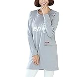 【SK】 マタニティ チュニック 授乳口 Maternity Nursing Wear グレー (L)