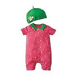 jojobabyベビーユニセックス2pcs赤ちゃん服Fruit /動物ボディスーツwith Hats カラー: レッド
