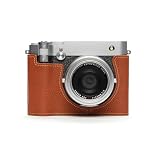 TP Original FUJIFILM GFX100RF 専用 オープナブルタイプ ハンドメイド本革 ボディケース 互換 電池交換便利 底面開閉 ハンドメイド本革ハーフカメラケースバッグカバー (赤茶色)