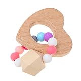 Perfk 全9種類 木製玩具 歯がためリング 木リング かわいい 洗うできる - ピーチハート