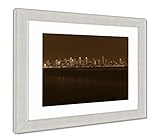AshleyフレームプリントSan Diego Skyline in EARLYイブニング、壁アートホーム装飾、ag6523732 34" x 40", Silver Frame 6523732-AF