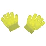 赤ちゃん着手袋　冬着　暖かい　フルフィンガー　ミトン編む　アクリル系　柔らかい　ソリッド編みキッズ手袋　黄色い