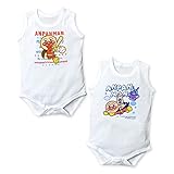 ベビー ボディースーツ 肌着 袖なし 男の子 アンパンマン 2枚組 綿100％ キャラプリント スナップボタン 男児 ベビー (1.ホワイト/70cm)