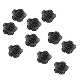 Prettyia 10個　美しい　人工造花 バラ　結婚式 装飾品　フラワー　帽子　衣類　装飾　写真撮影小物　多種選べる　 - 黒