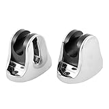 uxcell バスルーム ネジマウント シャワ ヘッドホルダー ハンガー ブラケットスタンド シルバートーン 2個入り