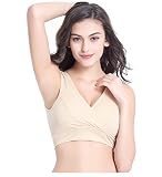 Smiling angelレディースシームレス授乳マタニティブラプッシュアップ快適睡眠ブラレット US サイズ: XL カラー: ベージュ