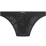 [ジーステーション] ブリーフ ビキニブリーフ ビキニ L ブラック シャイニーストレッチ メンズ 男性下着 光沢 タグレス ハーフバック