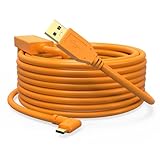 YAMCOWL USB-AからUSB-Cへのデータケーブル 5メートル L型 カメラ接続専用設計 5Gbpsの高速転送 金属メッキプラグ採用、耐久性に優れる オレンジ色 対応機種：キヤノンEOS R/R5/R6、ソニーA7M3/A7M4/R4、ニコンZ5/Z62/Z7など（8m）
