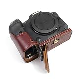 SIUTATDSH カメラケース 銀付牛革 適用 Canon キヤノン EOS R5 R6 R6II ケース ライナーケース カメラホルダー、耐震・耐衝撃・便携·三脚設置でき、電池交換でき。 (コーヒー色)