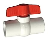Grow ProホワイトボールバルブスリップXスリップPVCプラスチック配管Irrigation厚壁スケジュール80チューブパイプ継手ソケットシールレッドt-handle 1/2 Inch レッド 7