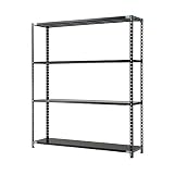 プラス AB 抗菌 スチールラック 耐荷重150kg/段 4段 幅181.2 奥行46.2 高さ210cm AB-2184-4 ブラック 698447