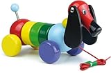 Vilac Rainbow Sausage Pull Along Toy, Dog [並行輸入品]